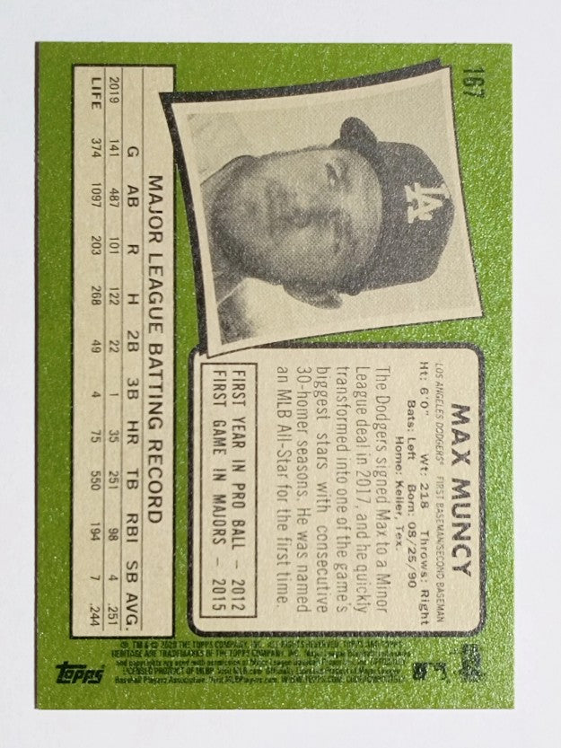 2020 Topps Heritage #167 Max Muncy