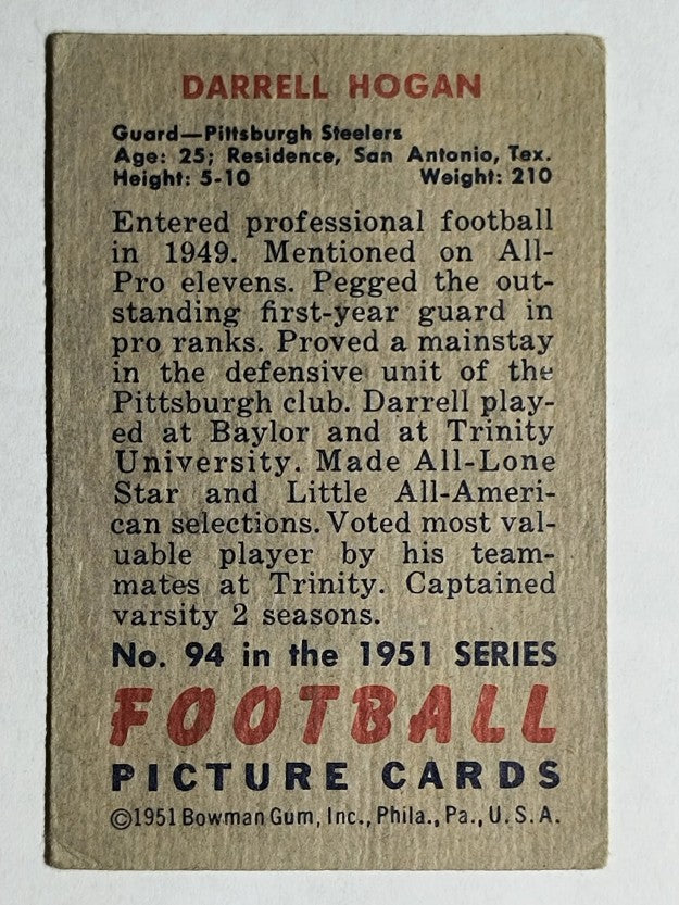 1951 Bowman #94 Darrell Hogan (VGEX)