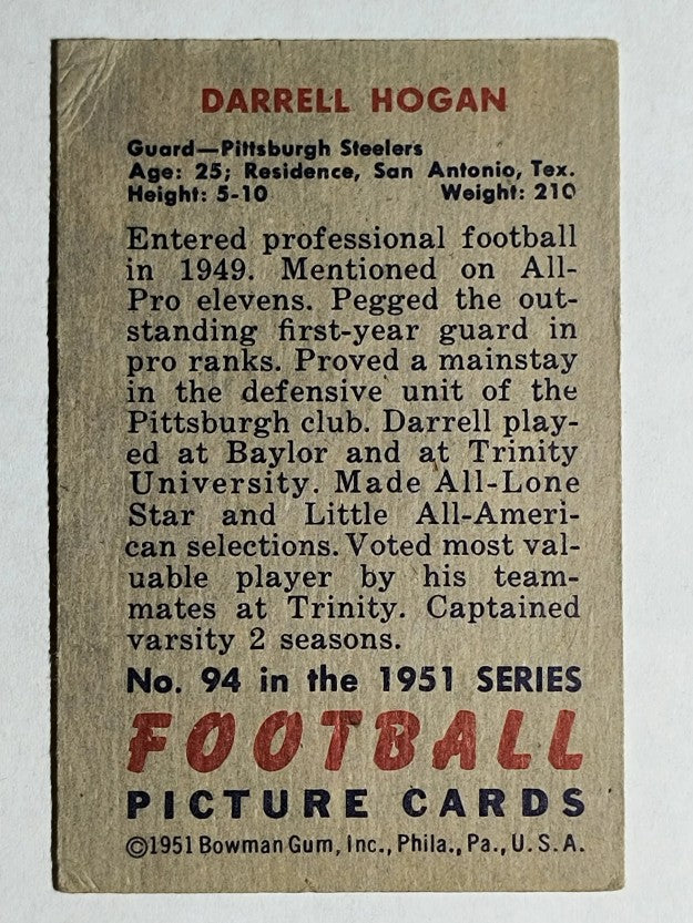 1951 Bowman #94 Darrell Hogan (VGEX)