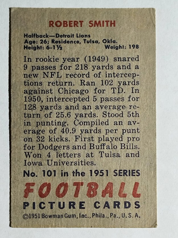 1951 Bowman #101 J. Robert Smith RC (EX)