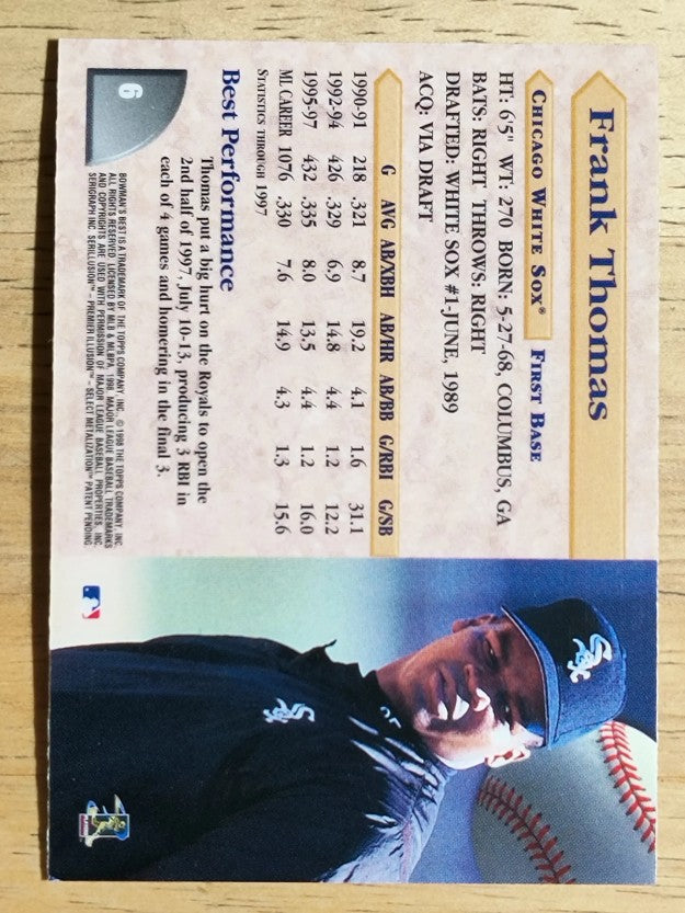 1998 Bowman's Best #6 Frank Thomas