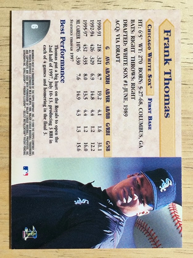 1998 Bowman's Best #6 Frank Thomas