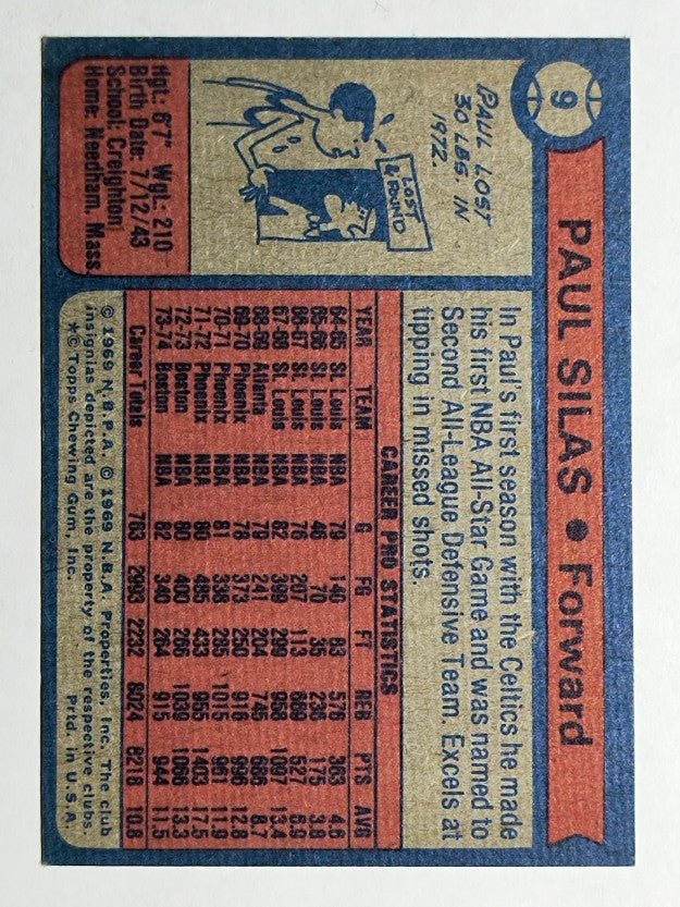 1974-75 Topps #9 Paul Silas (NMMT)