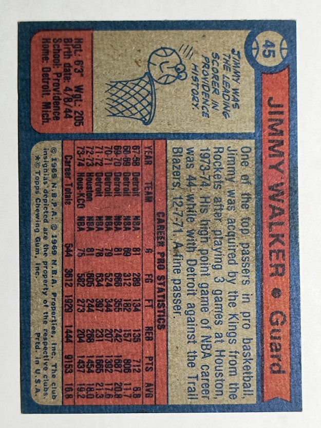 1974-75 Topps #45 Jimmy Walker (EX)