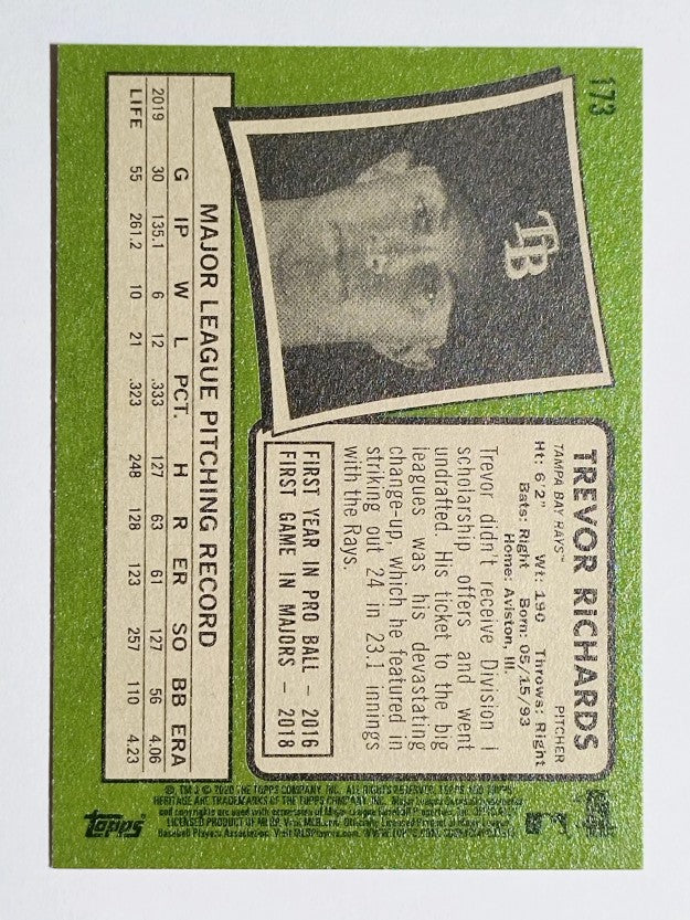 2020 Topps Heritage #173 Trevor Richards