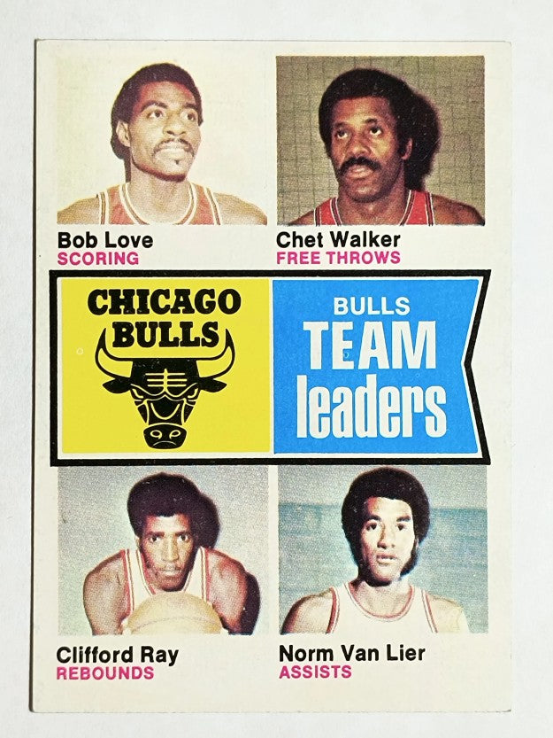 1974-75 Topps #84 Bob Love/Chet Walker/Clifford Ray/Norm Van Lier TL (NMMT)