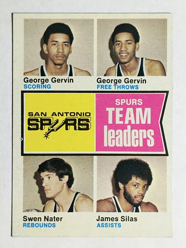 1974-75 Topps #227 George Gervin/Swen Nater/James Silas TL (NM)
