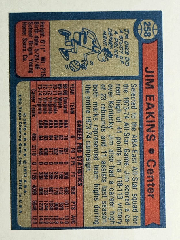 1974-75 Topps #258 Jim Eakins (MINT)