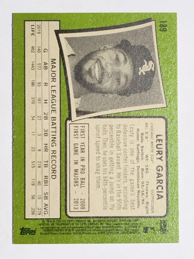 2020 Topps Heritage #189 Leury Garcia