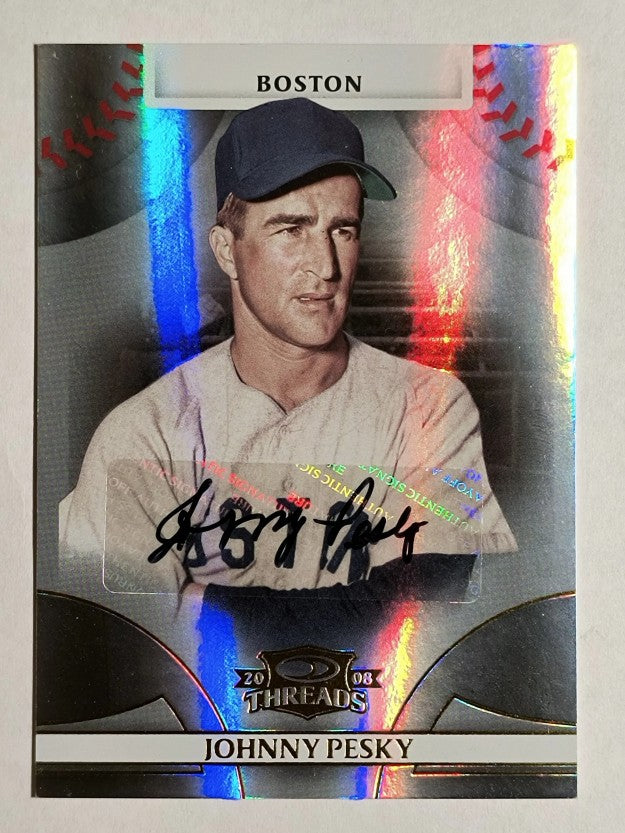 2008 Donruss Threads Signatures Gold #10 Johnny Pesky/100