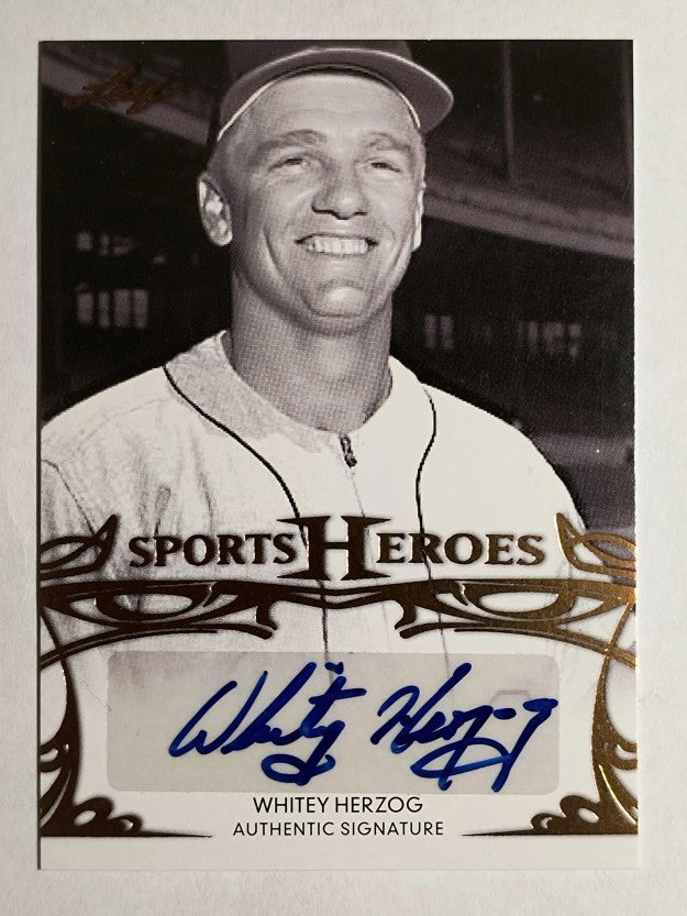 2013 Leaf Sports Heroes #BAWH1 Whitey Herzog