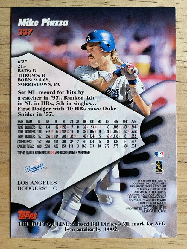 1998 Stadium Club #337 Mike Piazza
