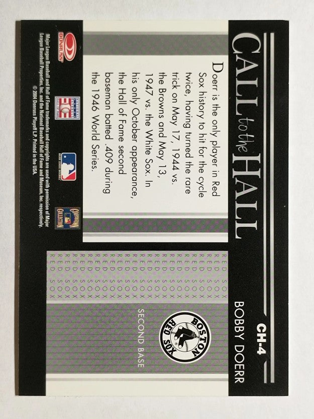 2004 Donruss Timelines Call to the Hall Autograph #4 Bobby Doerr