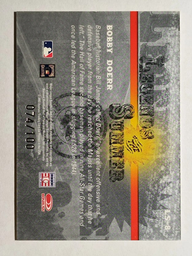 2003 Donruss Signature Legends Summer Autographs Notations Century Bobby Doerr