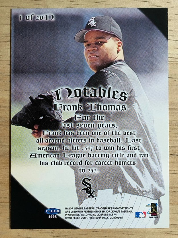 1998 Ultra Notables #1 Frank Thomas