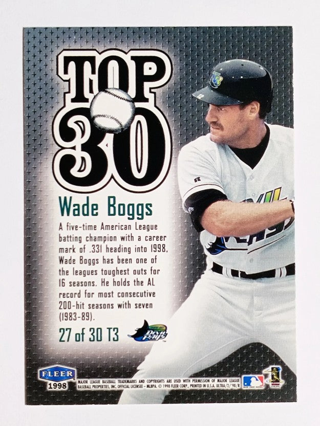 1998 Ultra Top 30 #27 Wade Boggs