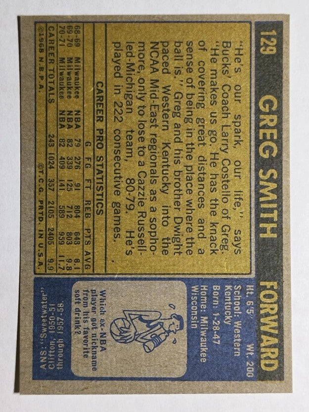 1971-72 Topps #129 Greg Smith (EXMT)