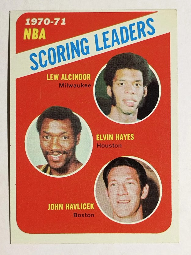 1971-72 Topps #138 Lew Alcindor/Elvin Hayes/John Havlicek LL (NM)