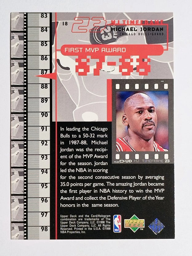 1998 Upper Deck Michael Jordan Living Legend #18 Michael Jordan TF 1988-89