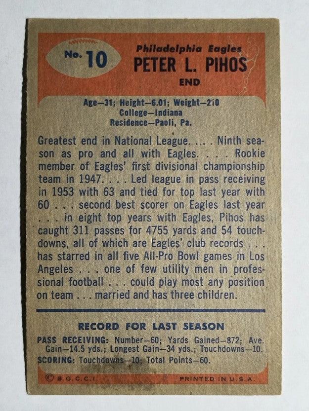 1955 Bowman #10 Pete Pihos (EX)
