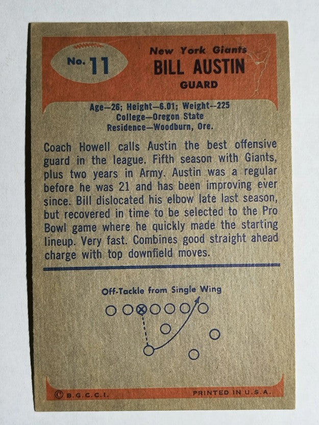 1955 Bowman #11 Bill Austin (VGEX)
