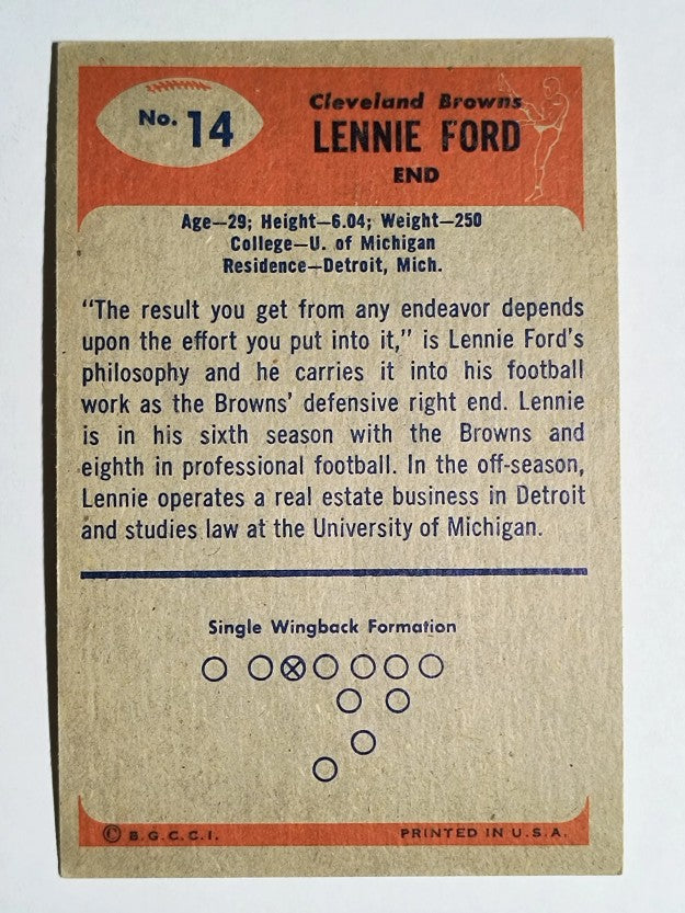 1955 Bowman #14 Len Ford RC (EX)