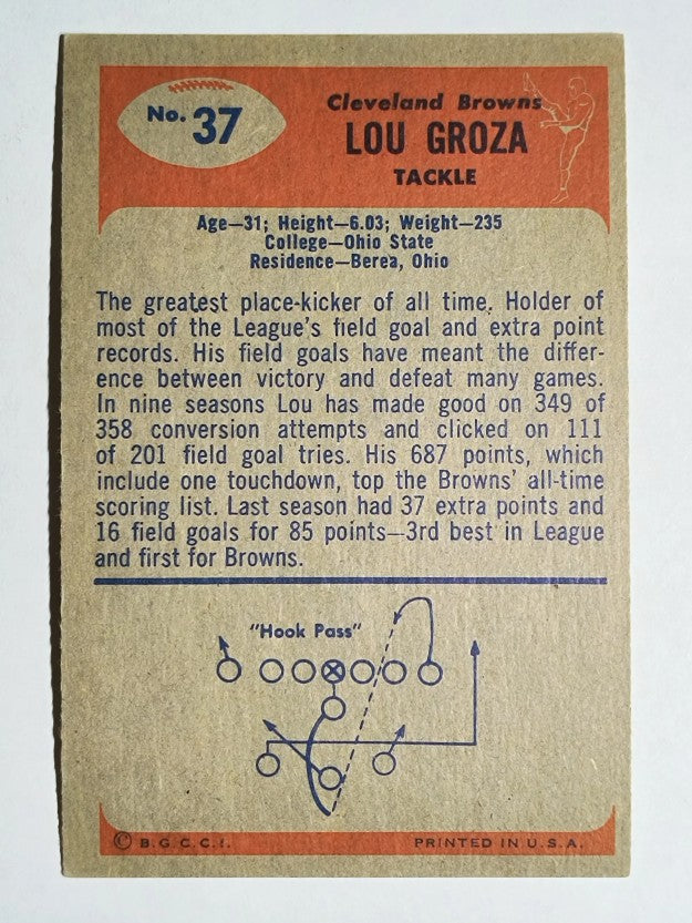 1955 Bowman #37 Lou Groza (EXMT)