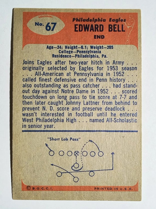 1955 Bowman #67 Eddie Bell RC (EX)