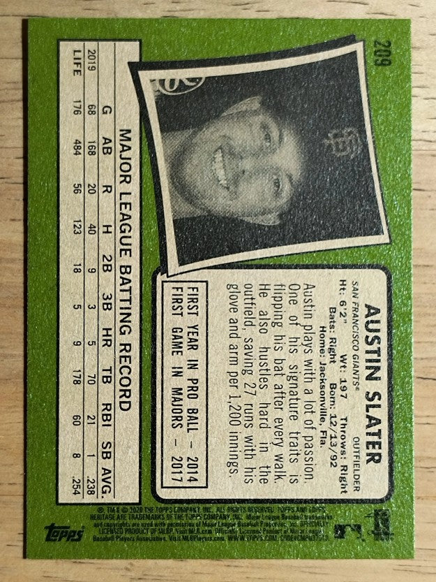 2020 Topps Heritage #209 Austin Slater