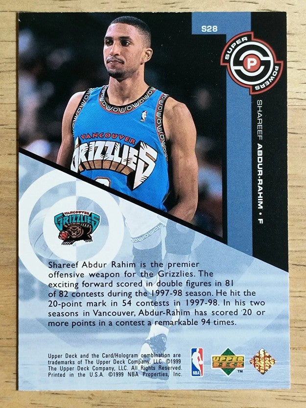 1998-99 Upper Deck Super Powers #S28 Shareef Abdur-Rahim