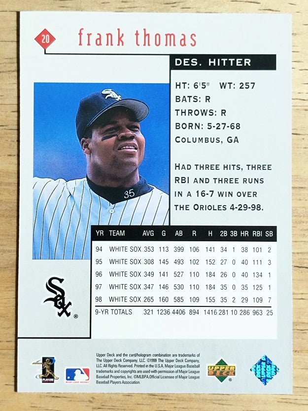 1999 Black Diamond #20 Frank Thomas