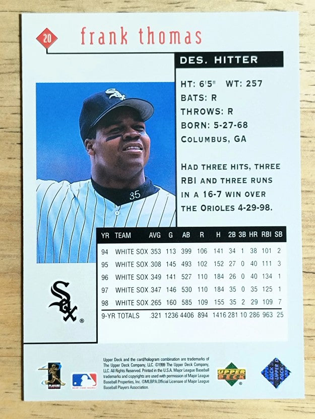 1999 Black Diamond #20 Frank Thomas