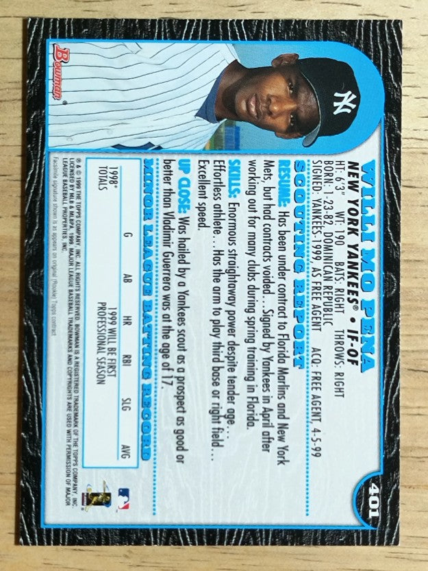 1999 Bowman #401 Willi Mo Pena RC