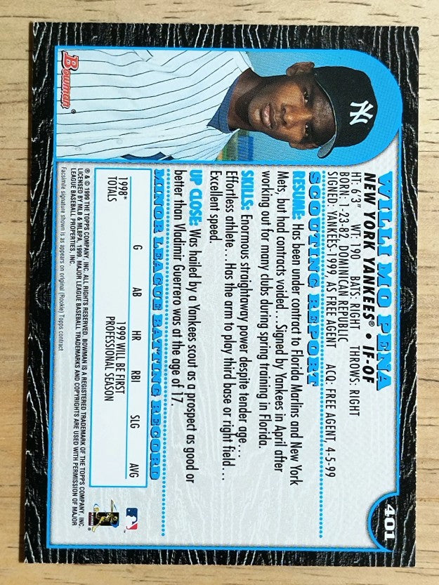 1999 Bowman #401 Willi Mo Pena RC