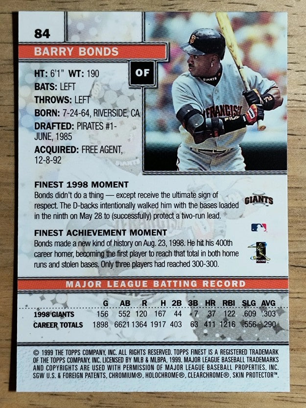 1999 Finest #84 Barry Bonds