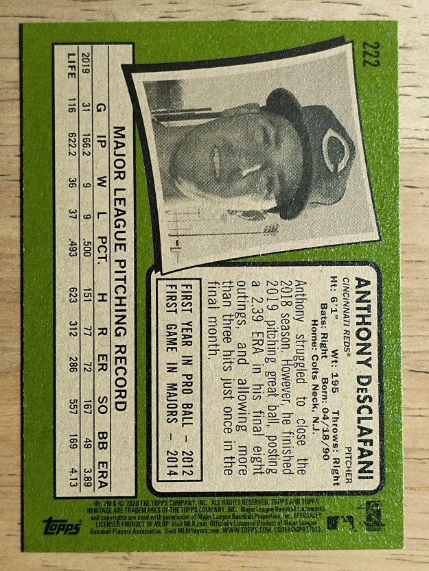 2020 Topps Heritage #222 Anthony DeSclafani