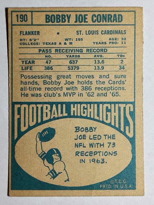 1968 Topps #190 Bobby Joe Conrad (GOOD)