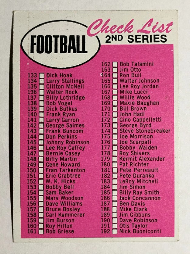 1969 Topps #132B Checklist bordered (EXMT)