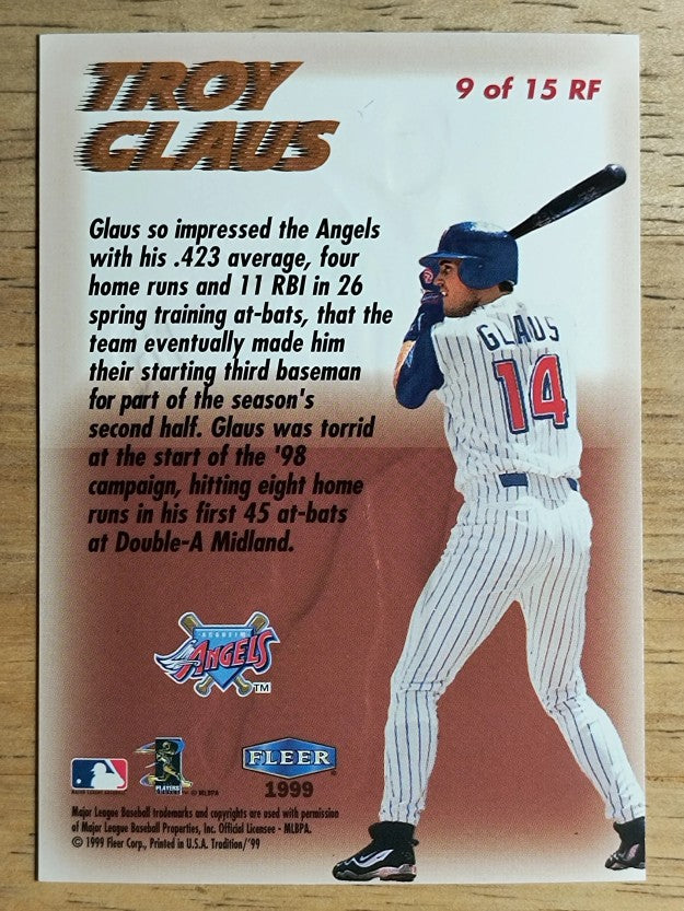 1999 Fleer Tradition Rookie Flashback #9 Troy Glaus