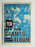 1969 Topps Stamp Album Inserts #11 NY Giants incomplete /w Fran Tarkenton (GOOD)
