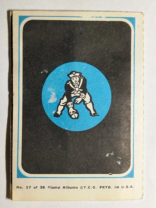 1969 Topps Stamp Album Inserts #17 Boston Patriots incomplete (POOR)