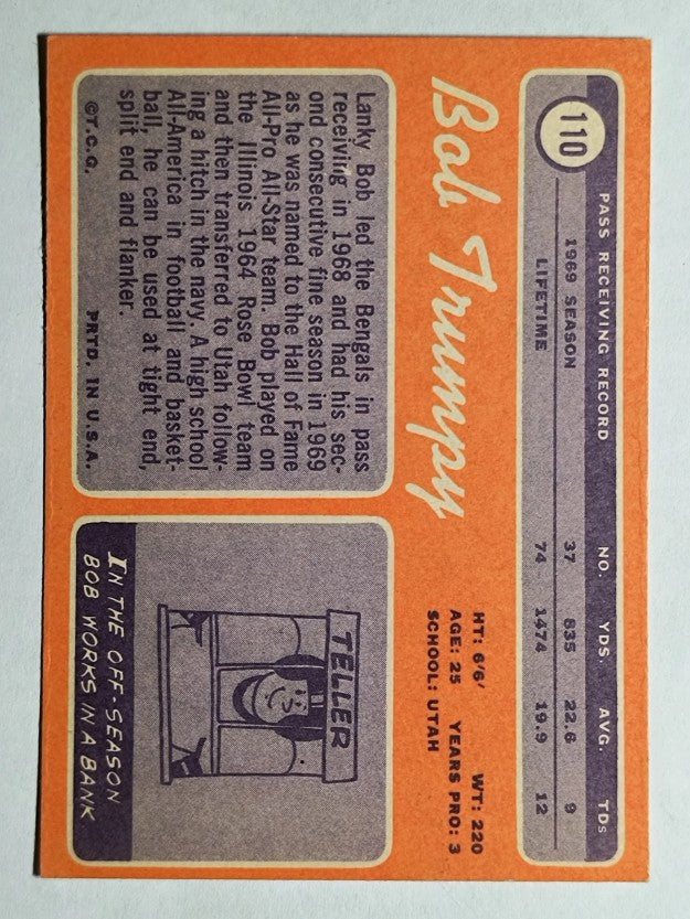 1970 Topps #110 Bob Trumpy RC (EX)