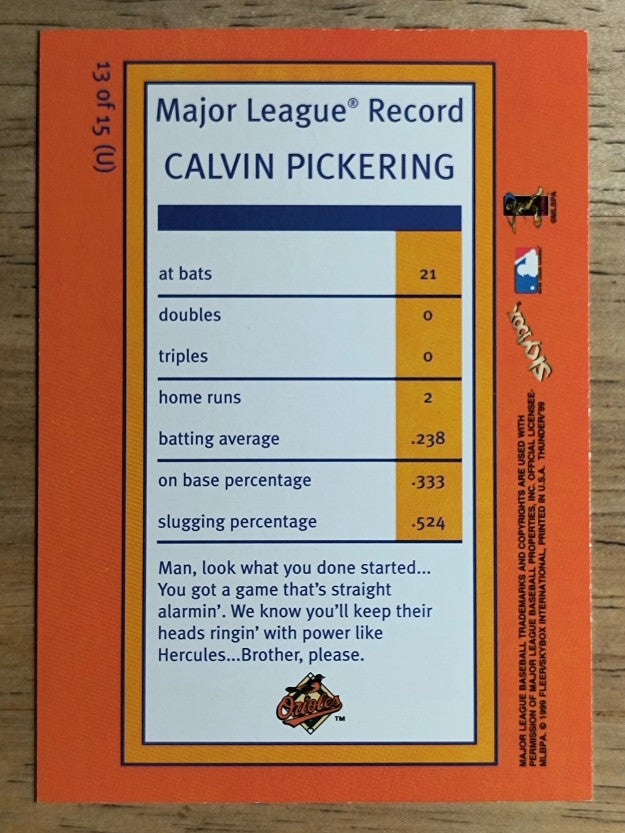 1999 SkyBox Thunder Unleashed #U13 Calvin Pickering