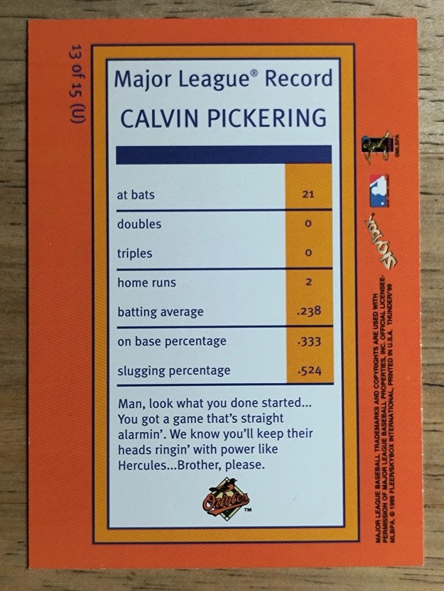1999 SkyBox Thunder Unleashed #U13 Calvin Pickering