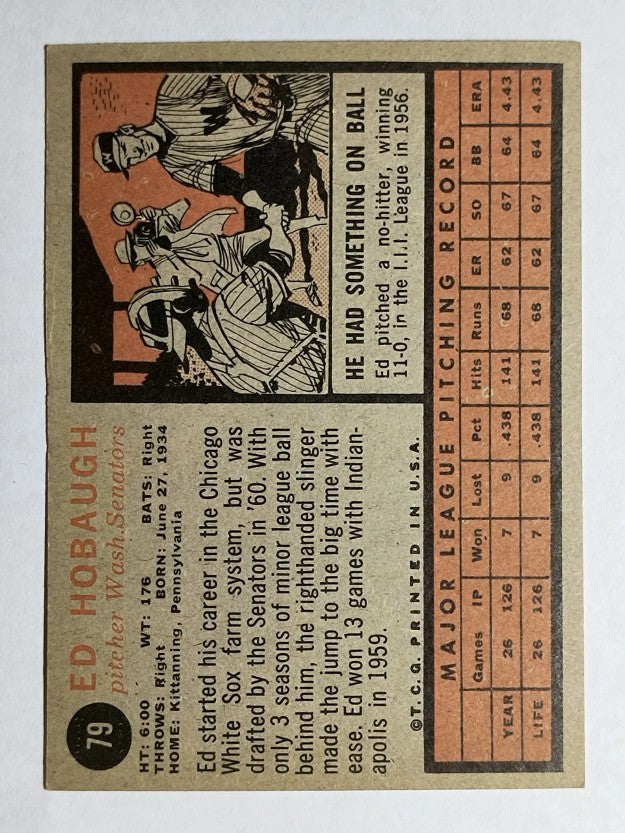 1962 Topps #79 Ed Hobaugh (EXMT)