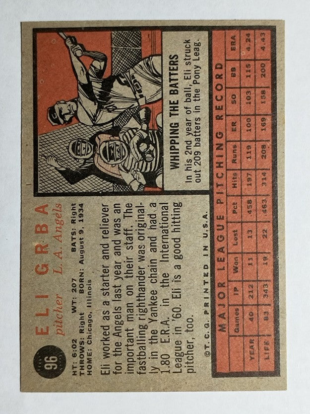 1962 Topps #96 Eli Grba (EXMT)