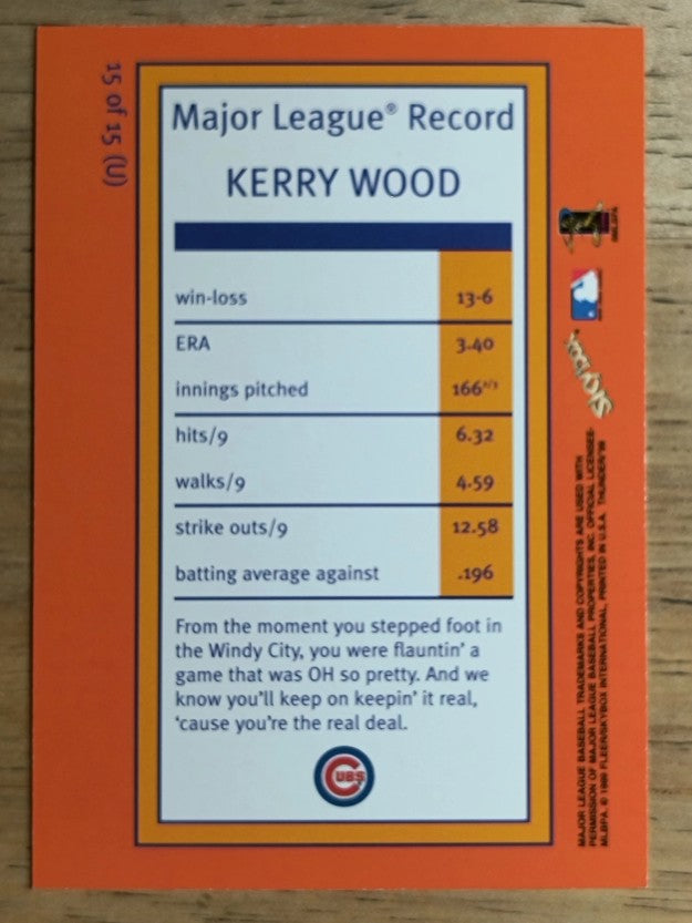 1999 SkyBox Thunder Unleashed #U15 Kerry Wood