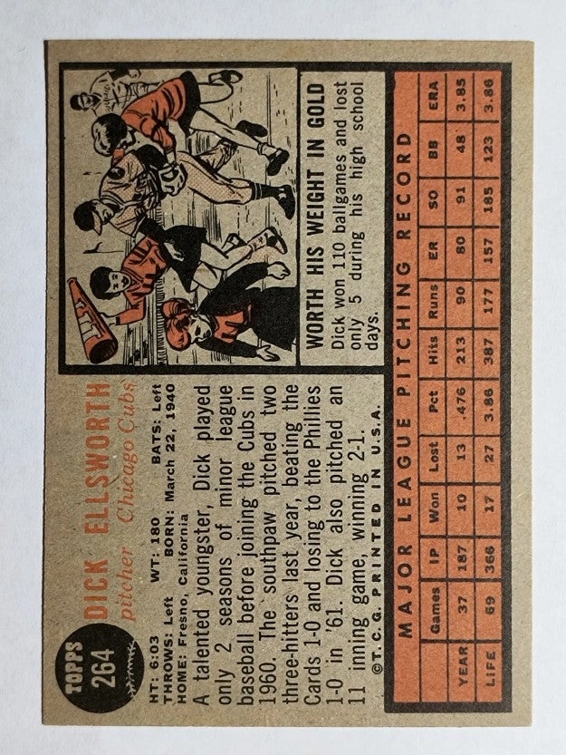 1962 Topps #264 Dick Ellsworth (NM)