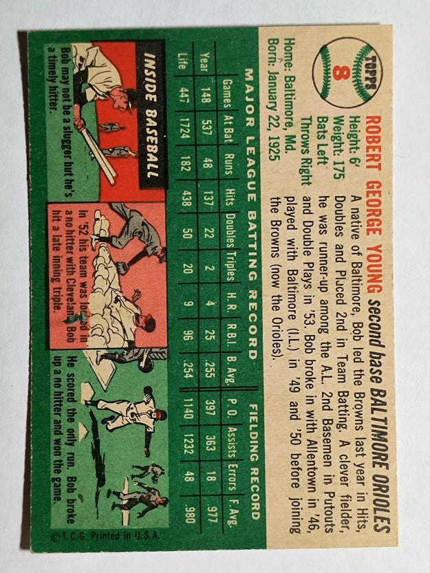 1954 Topps #8 Bob Young (EX)