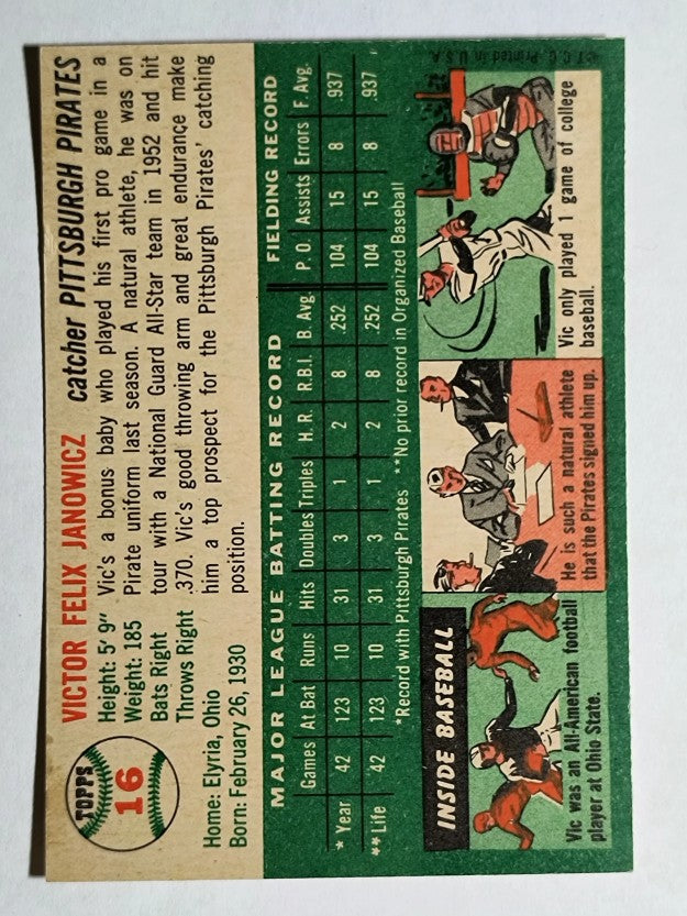 1954 Topps #16 Vic Janowicz (EXMT)